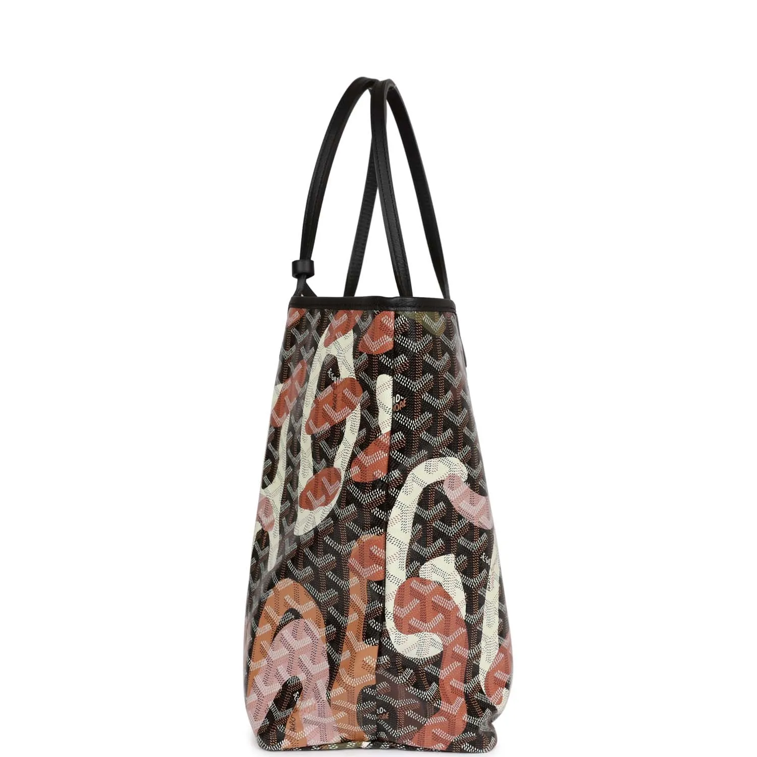 Goyard Limited Edition Black Goyardine Canvas Lettres Camouflage St. Louis PM Tote Bag Palladium Hardware