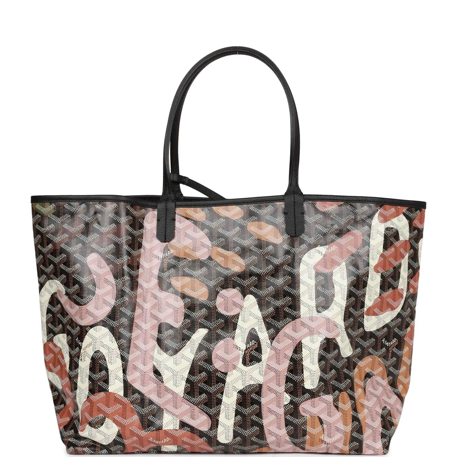 Goyard Limited Edition Black Goyardine Canvas Lettres Camouflage St. Louis PM Tote Bag Palladium Hardware