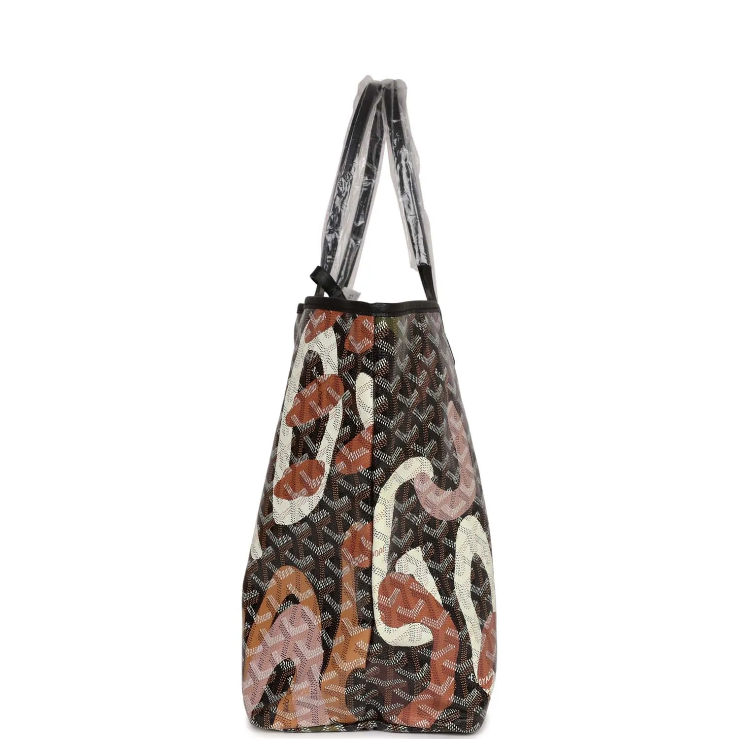 Goyard Limited Edition Black Goyardine Canvas Rose Lettres Camouflage St. Louis PM Tote Bag Palladium Hardware