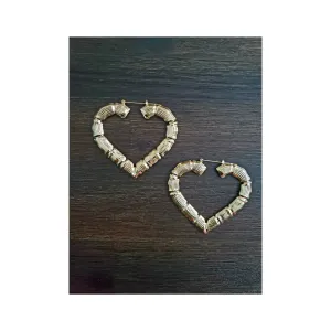 Heart-Shaped Bamboo Earrings