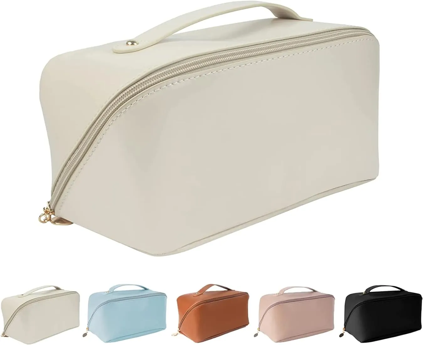 High End Retro-Paid Leather Travel Cosmetics Pouch