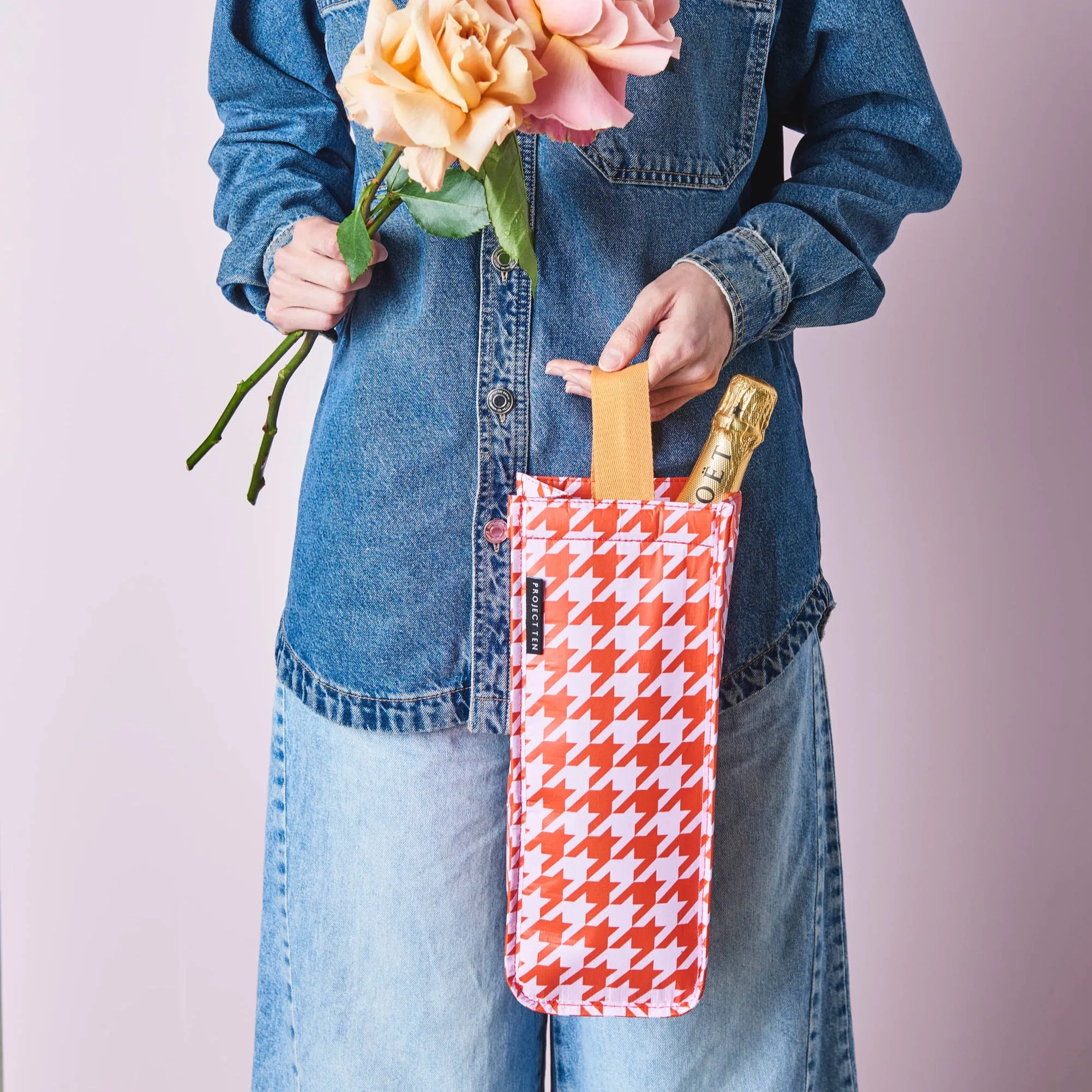 Houndstooth Wine Bag