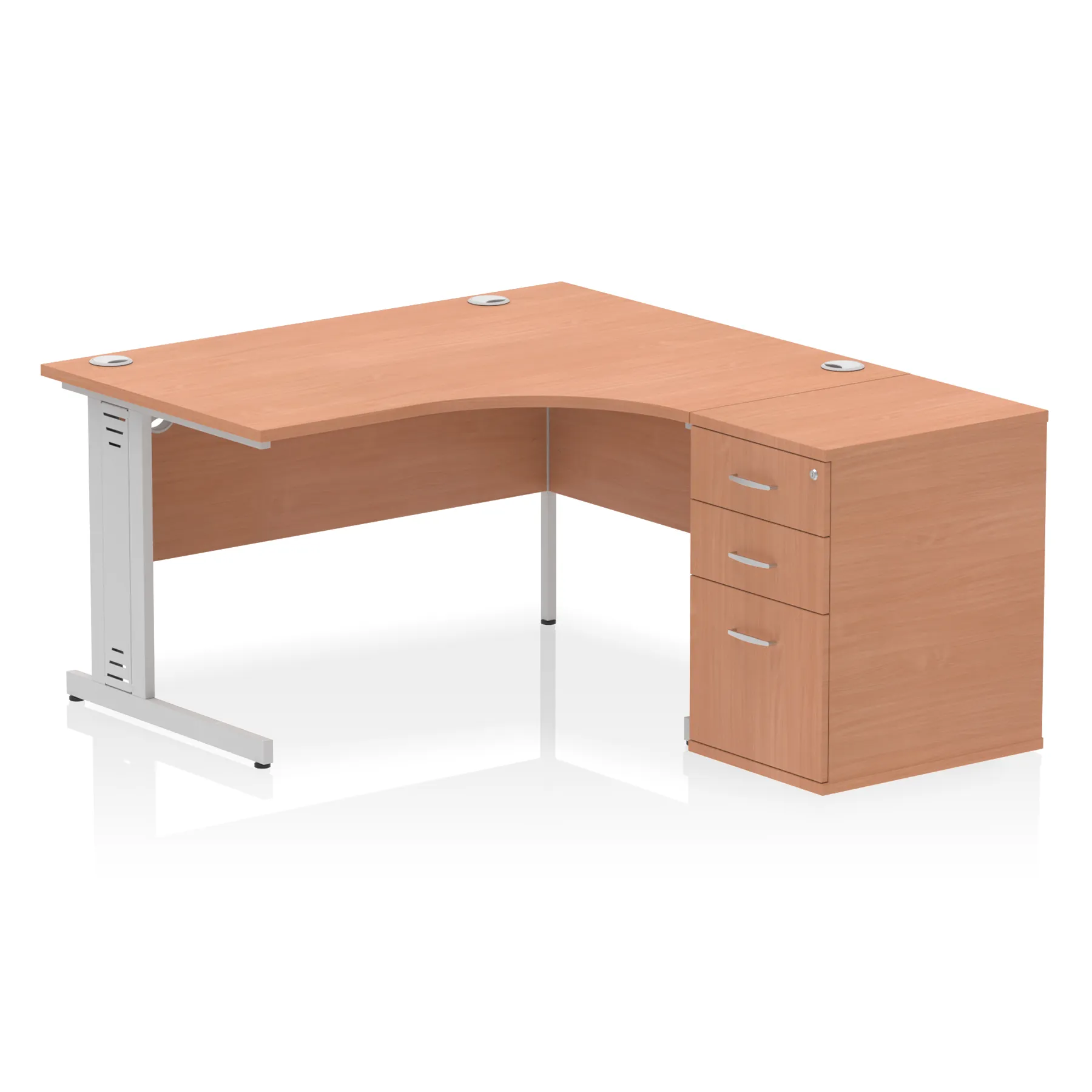 Impulse 1400mm Cable Managed Right Crescent Desk Workstation