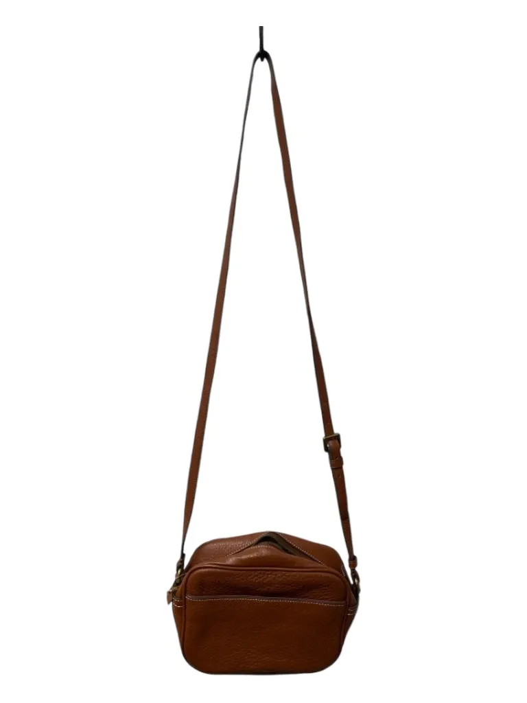 J. Crew Tan Leather Crossbody Top Zip Gold Hardware Camera bag Bag
