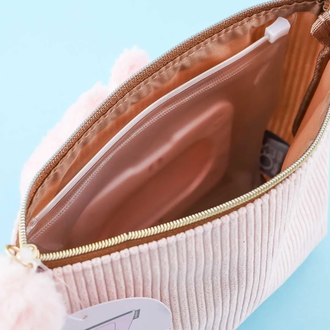 Kanahei Usagi Corduroy Cosmetic Pouch With Tissue Case