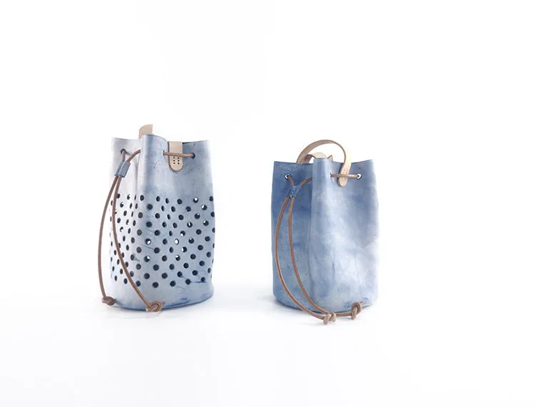Ladies Handmade Waxed Leather Crossbody Bag Side Bags For Women
