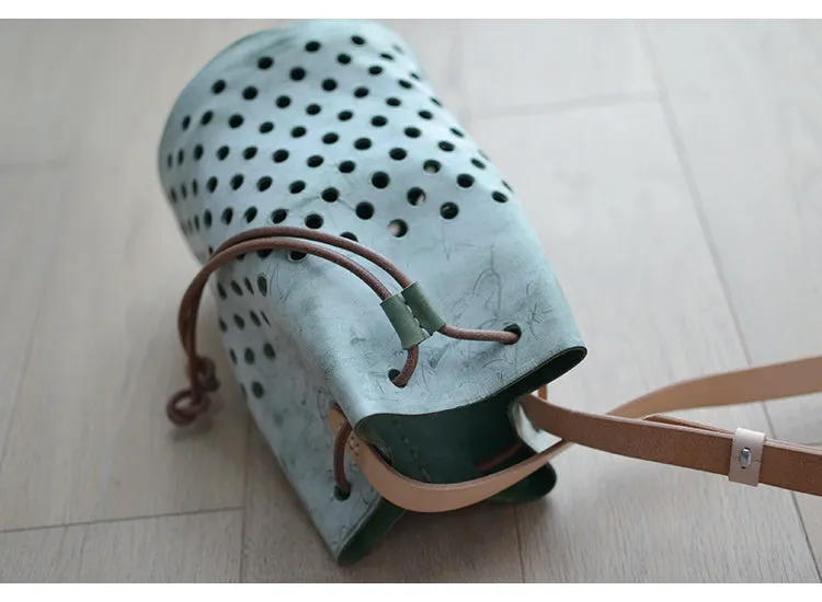Ladies Handmade Waxed Leather Crossbody Bag Side Bags For Women