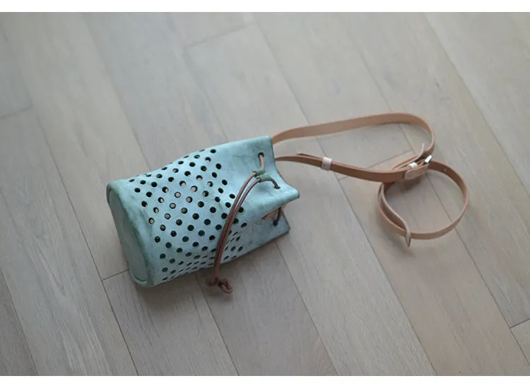 Ladies Handmade Waxed Leather Crossbody Bag Side Bags For Women