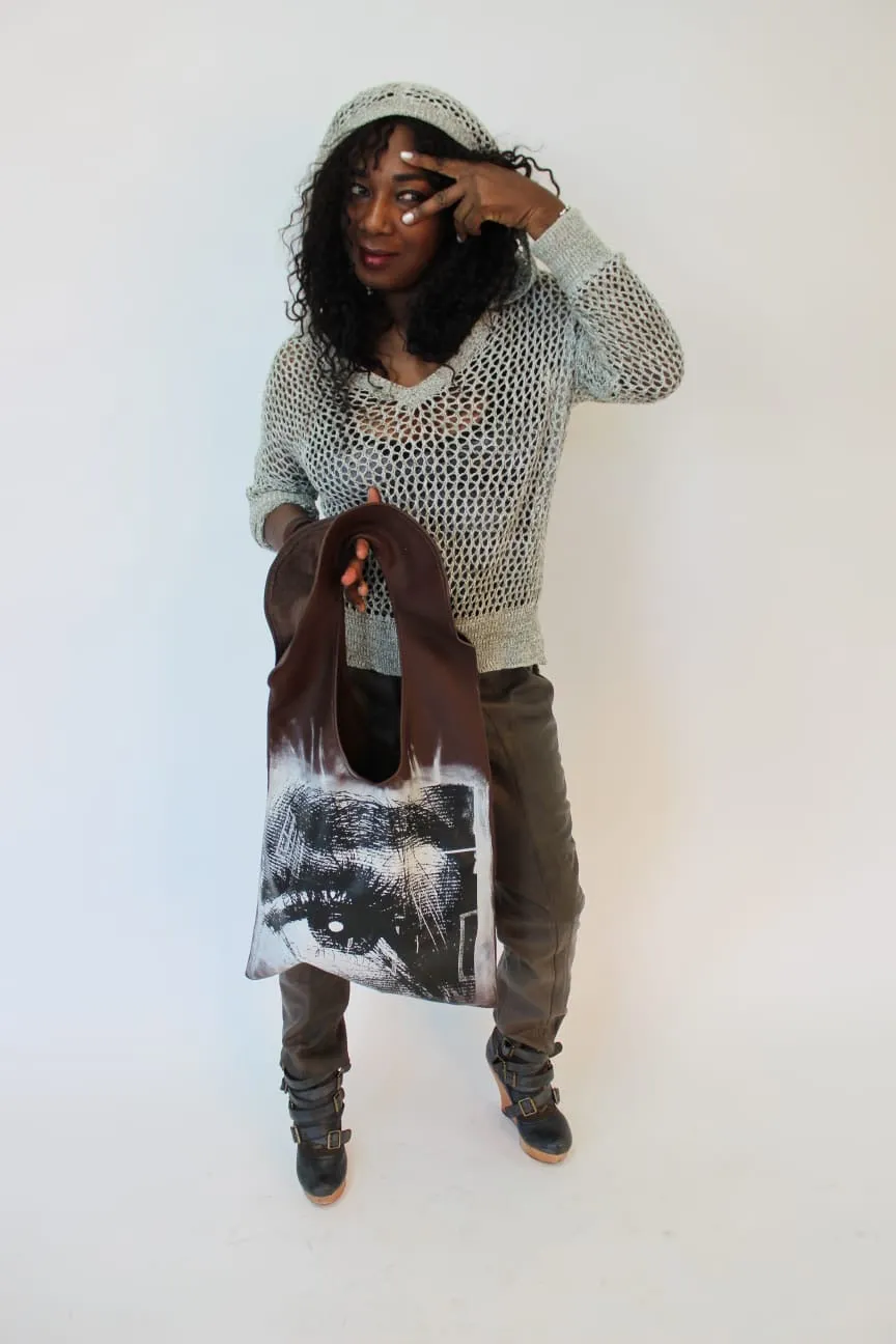 Lavazzon All Eyes on you  leather tote