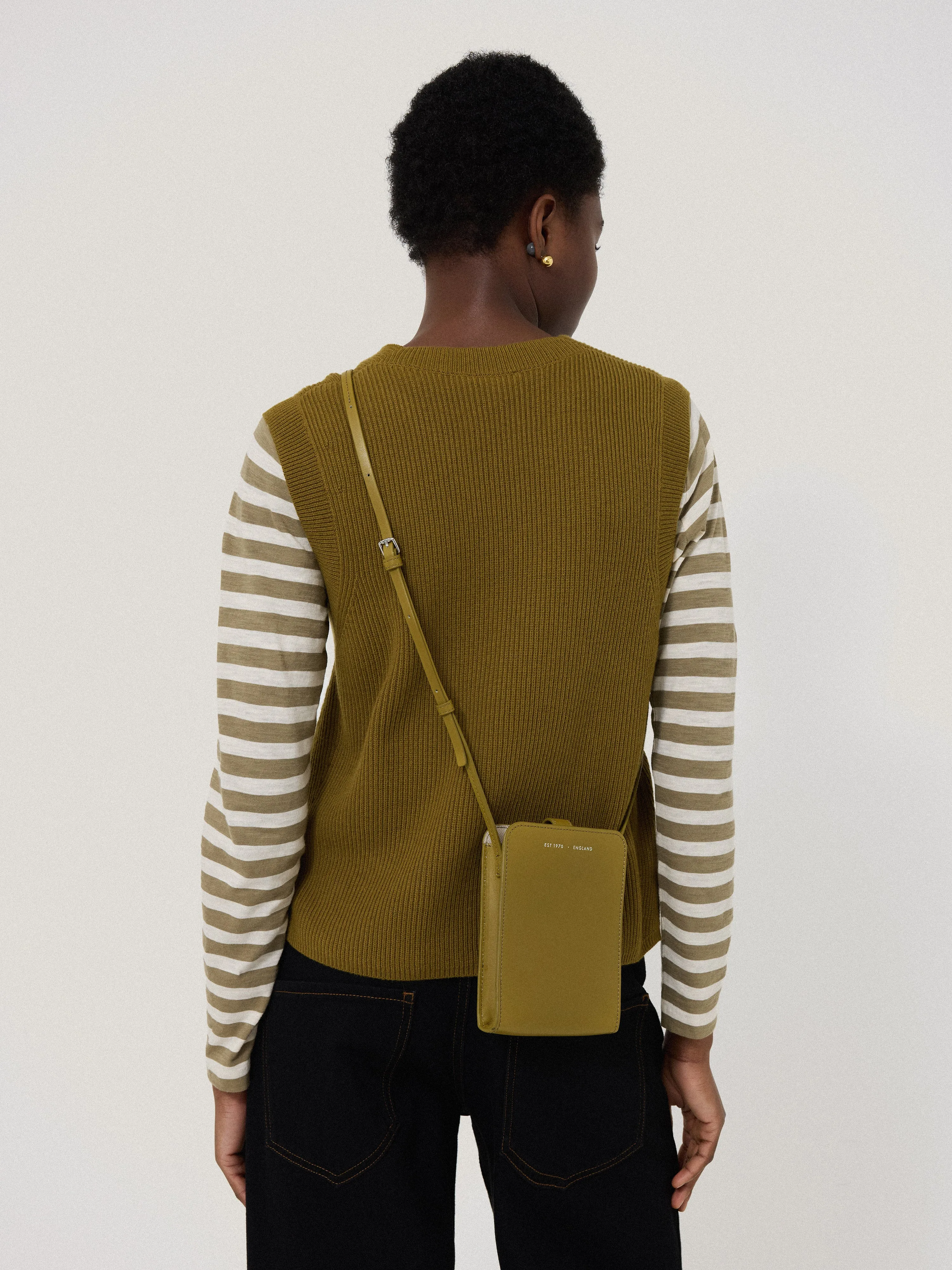 Leather Crossbody Phone Bag | Green