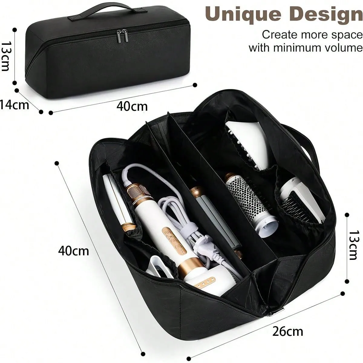 Leather Hair Tools Travel Bag, Airwrap Travel Case