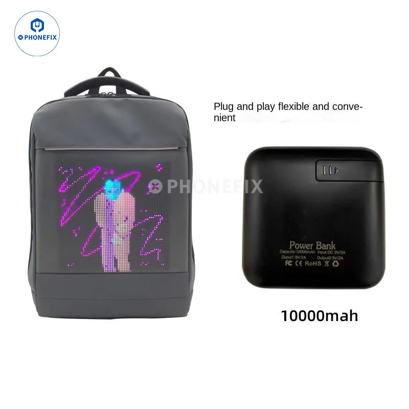 LED Backpack DIY Advertising Business Phone Laptop Repair Bag