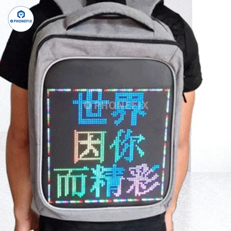 LED Backpack DIY Advertising Business Phone Laptop Repair Bag