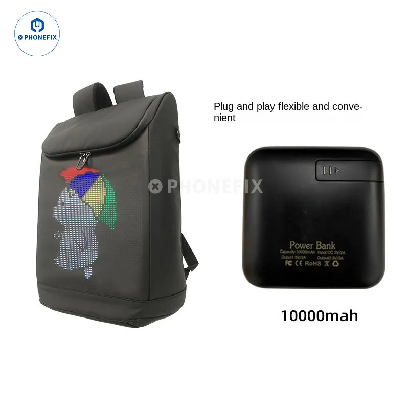 LED Backpack DIY Advertising Business Phone Laptop Repair Bag