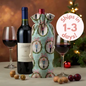 Linen Wine Bottle Bag Christmas Wine Bottle Bag Holiday Gift Wrap Eco-Friendly Wine Presentation