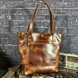 Lost Forever Handmade Full Grain Brown Leather Tote Bag