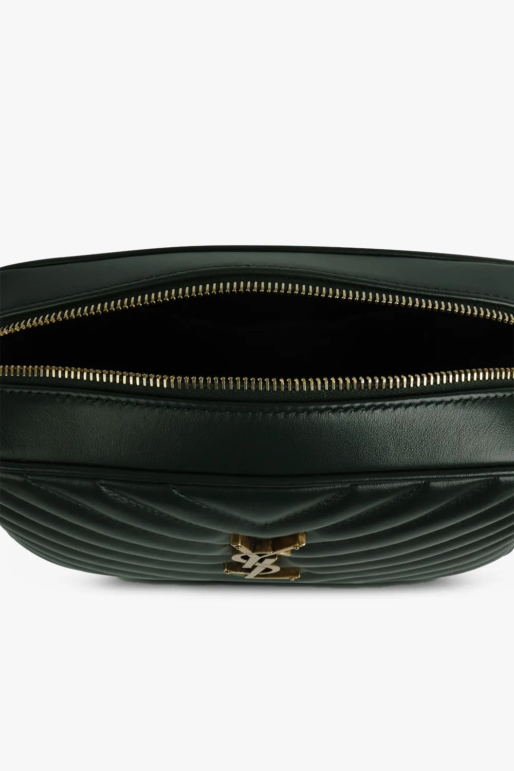 LOU QUILTED CAMERA BAG | NEW VERT FONCE/GOLD