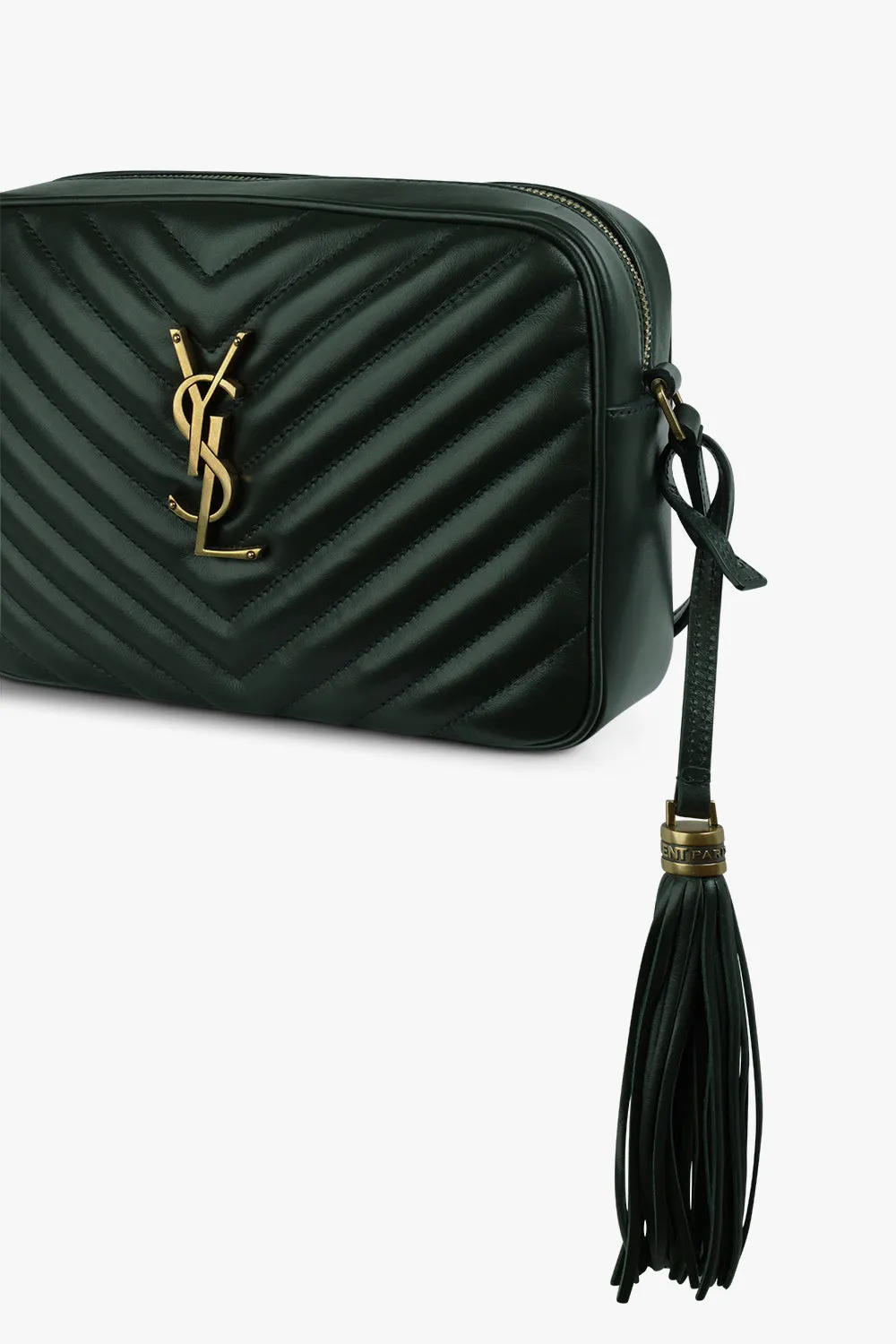 LOU QUILTED CAMERA BAG | NEW VERT FONCE/GOLD