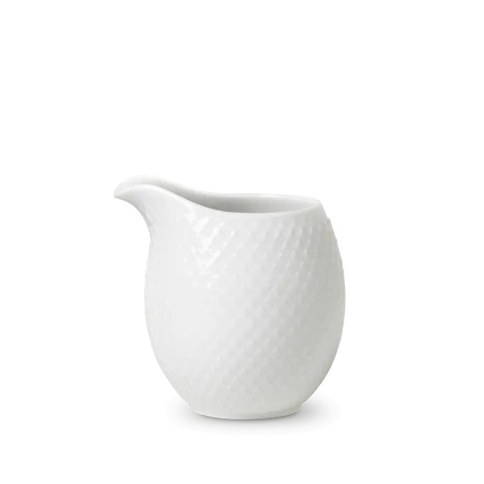 Lyngby Rhombe Milk Jug, White, 13.2 Oz.