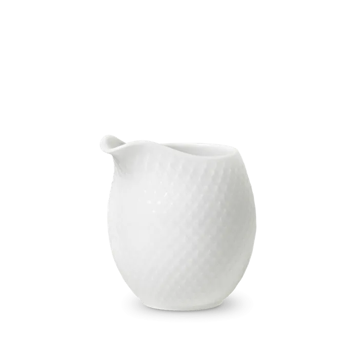 Lyngby Rhombe Milk Jug, White, 13.2 Oz.