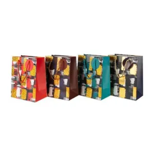 M Gold Paint Gift Bag - 18cm x 23cm x 10cm