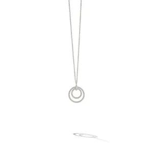 Marco Bicego Bi49 Collection 18K White Gold and Diamond Small Double Circle Necklace
