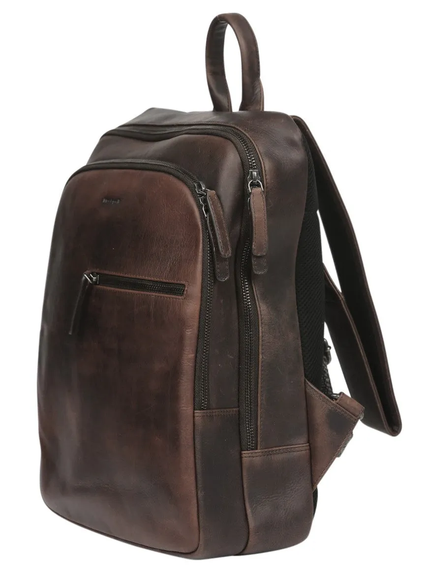 Men’s Brown Leather Backpack #3950