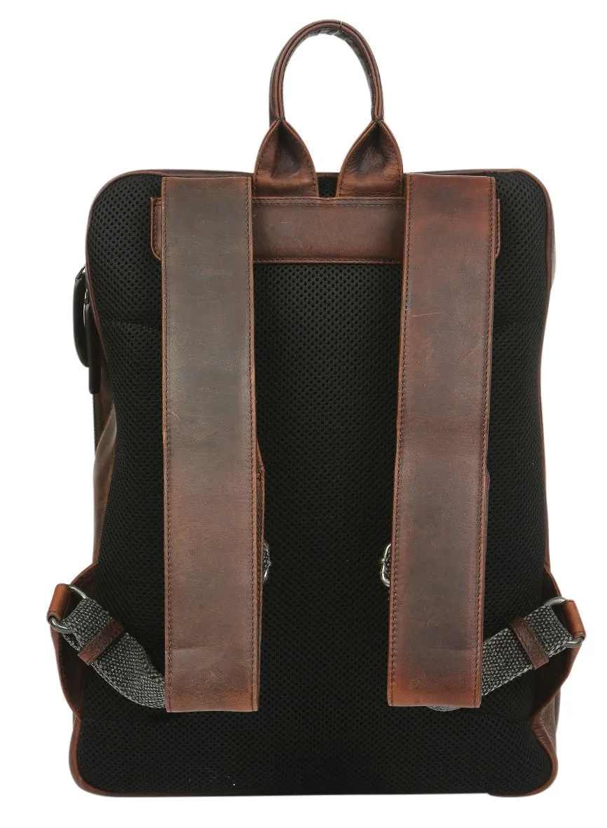 Men’s Brown Leather Backpack #3950