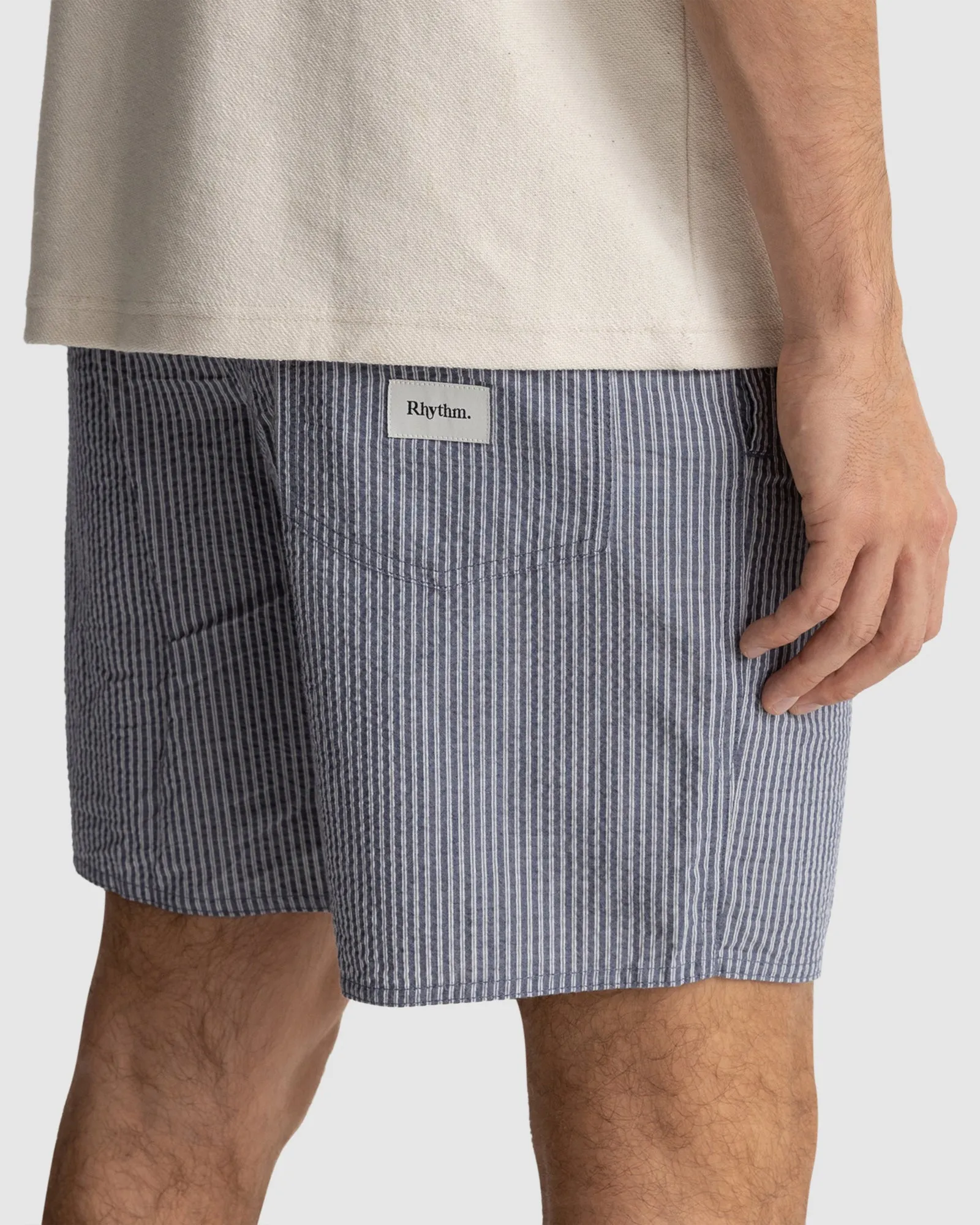 MENS SEERSUCKER STRIPE JAM SHORTS