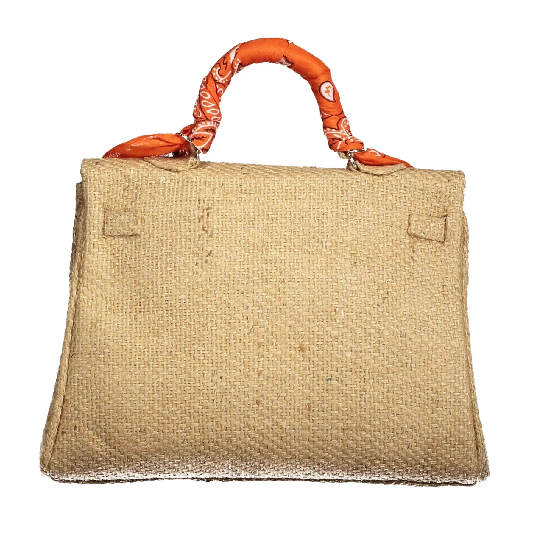 Mini Kelly Style Coffee Jute Handbag