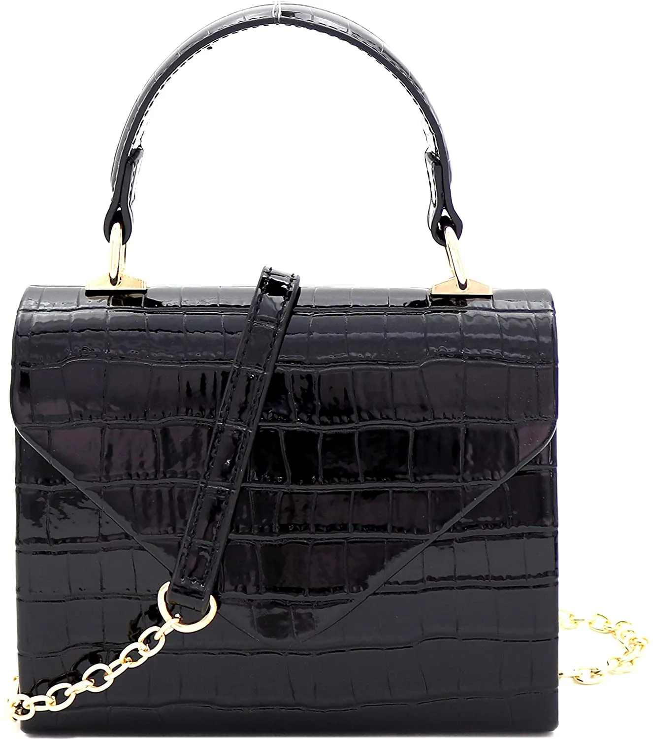 Mini Retro Leopard Patent Purple Box Flap leather Satchel Crossbody Handbag