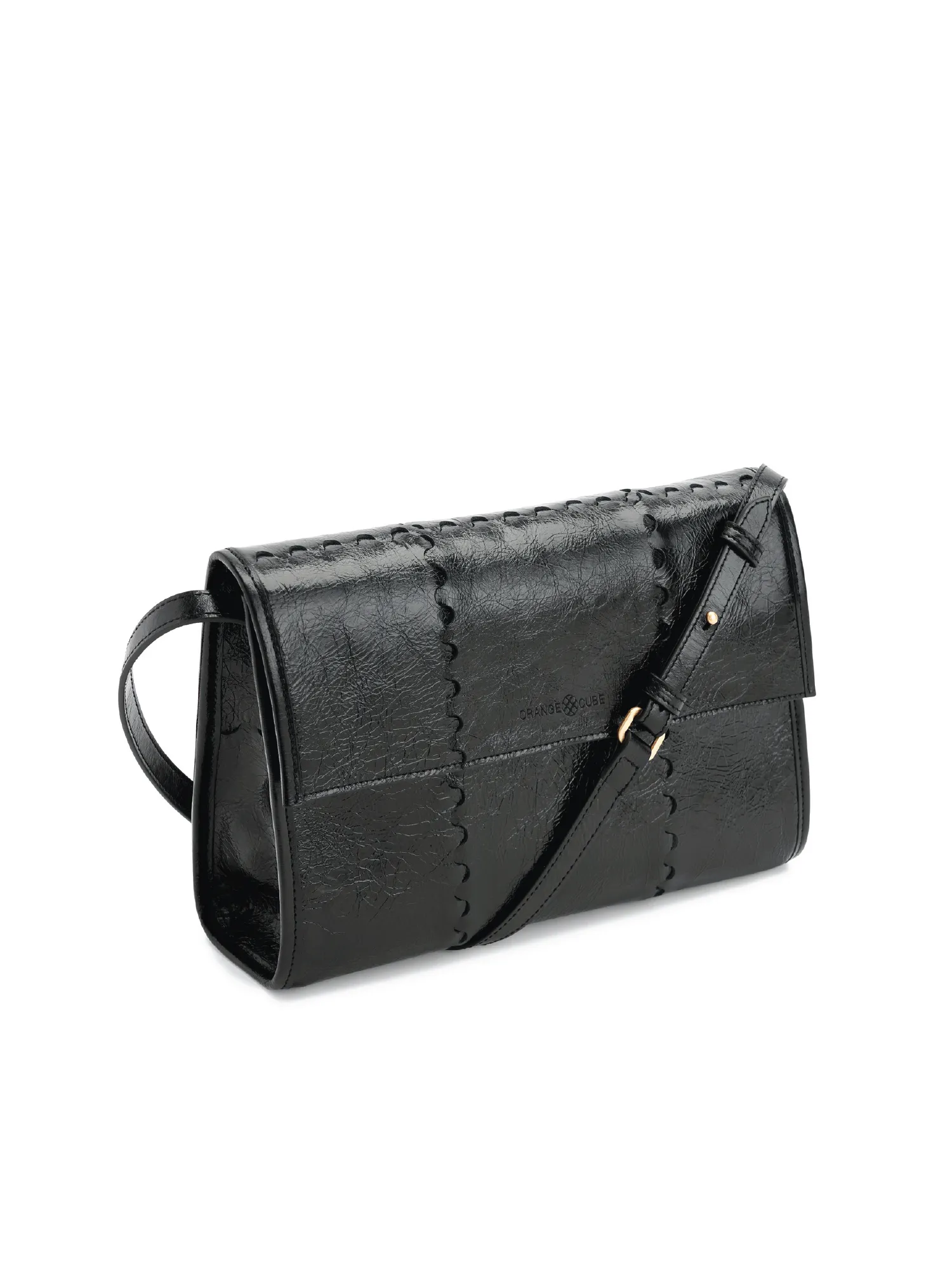 Mosaic Messenger Bag - Black Gloss