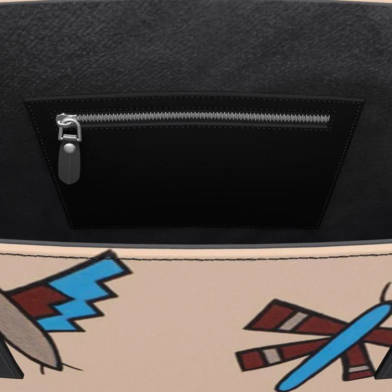 Native Dragonflies Leather Tote