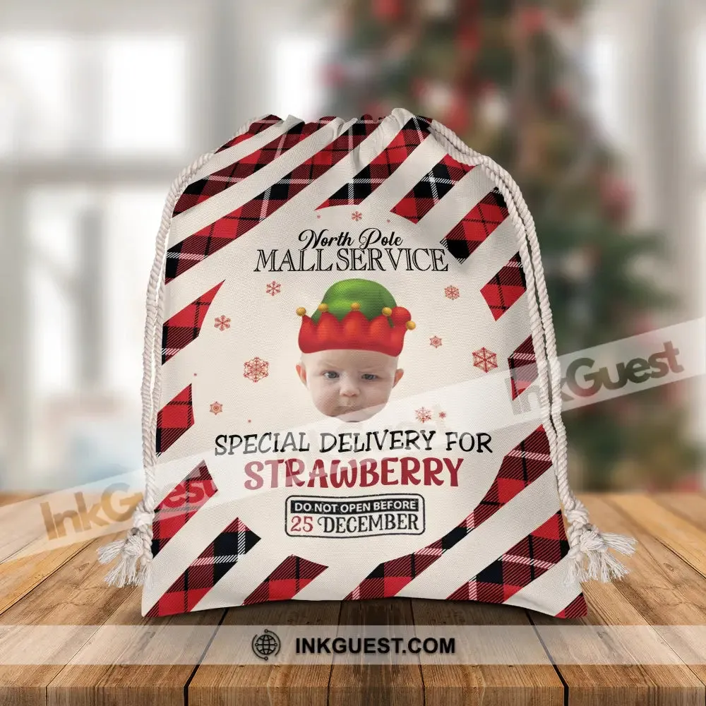 North Pole Mall Service Special Delivery For - Personalized String Bag, Christmas Gift, Gift For Family