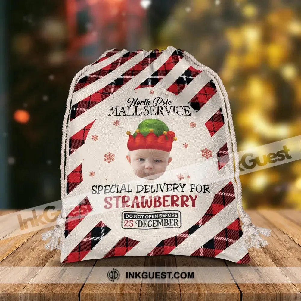 North Pole Mall Service Special Delivery For - Personalized String Bag, Christmas Gift, Gift For Family