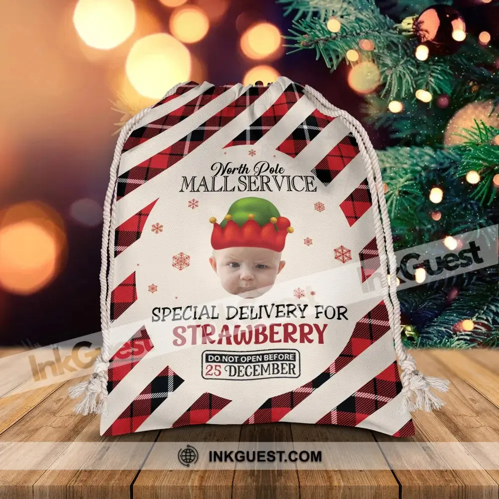 North Pole Mall Service Special Delivery For - Personalized String Bag, Christmas Gift, Gift For Family