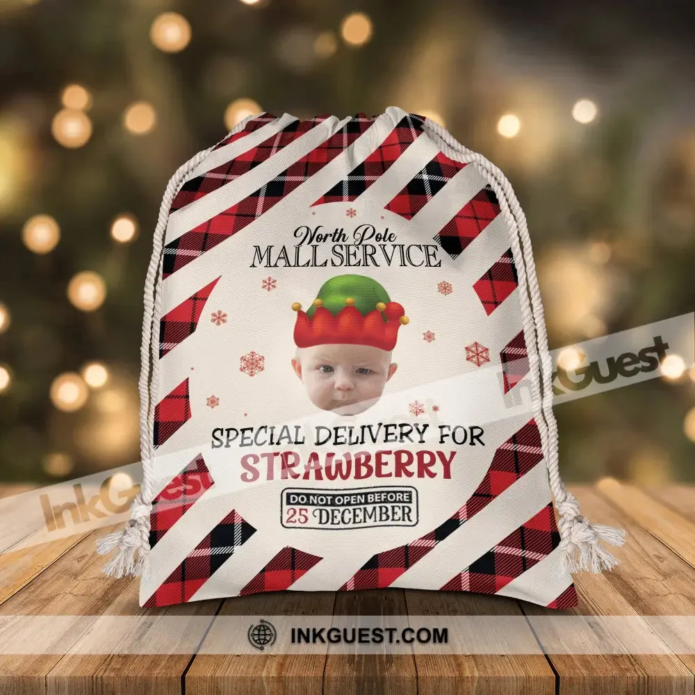 North Pole Mall Service Special Delivery For - Personalized String Bag, Christmas Gift, Gift For Family