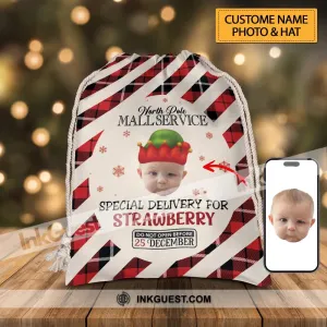 North Pole Mall Service Special Delivery For - Personalized String Bag, Christmas Gift, Gift For Family