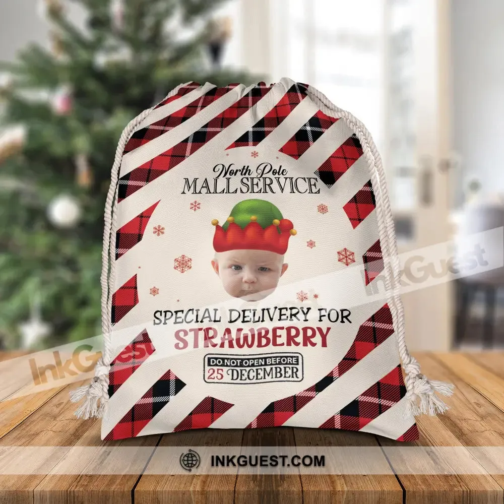 North Pole Mall Service Special Delivery For - Personalized String Bag, Christmas Gift, Gift For Family