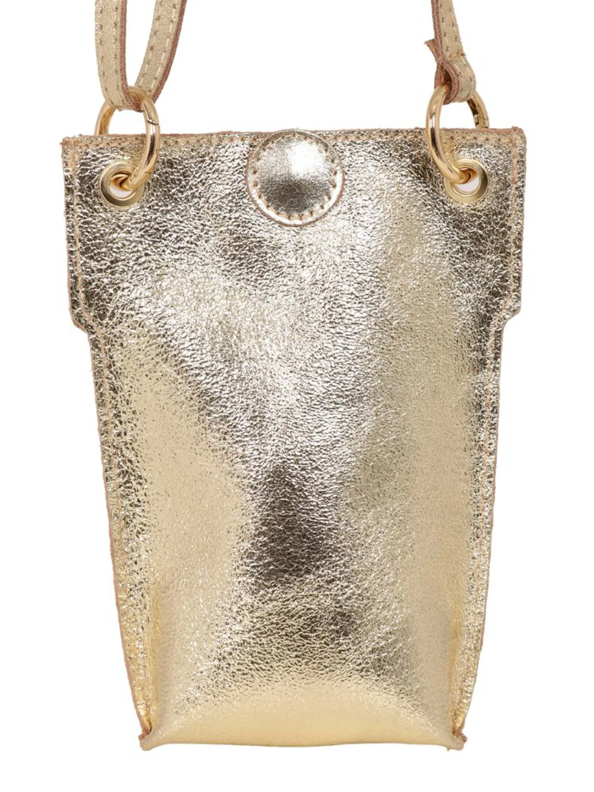 Nova - Italian Leather Phone Pouch - Gold, Metallic