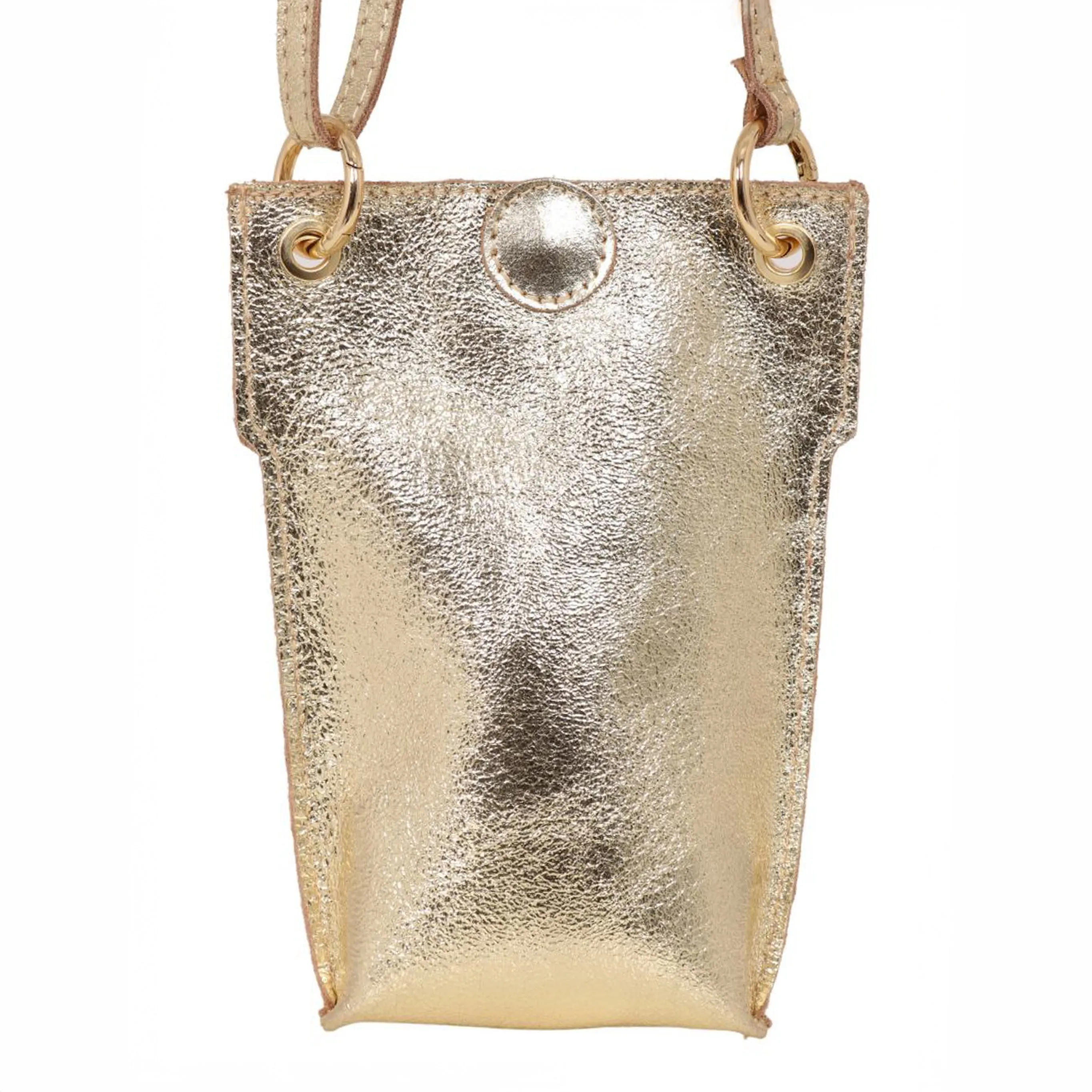 Nova - Italian Leather Phone Pouch - Gold, Metallic
