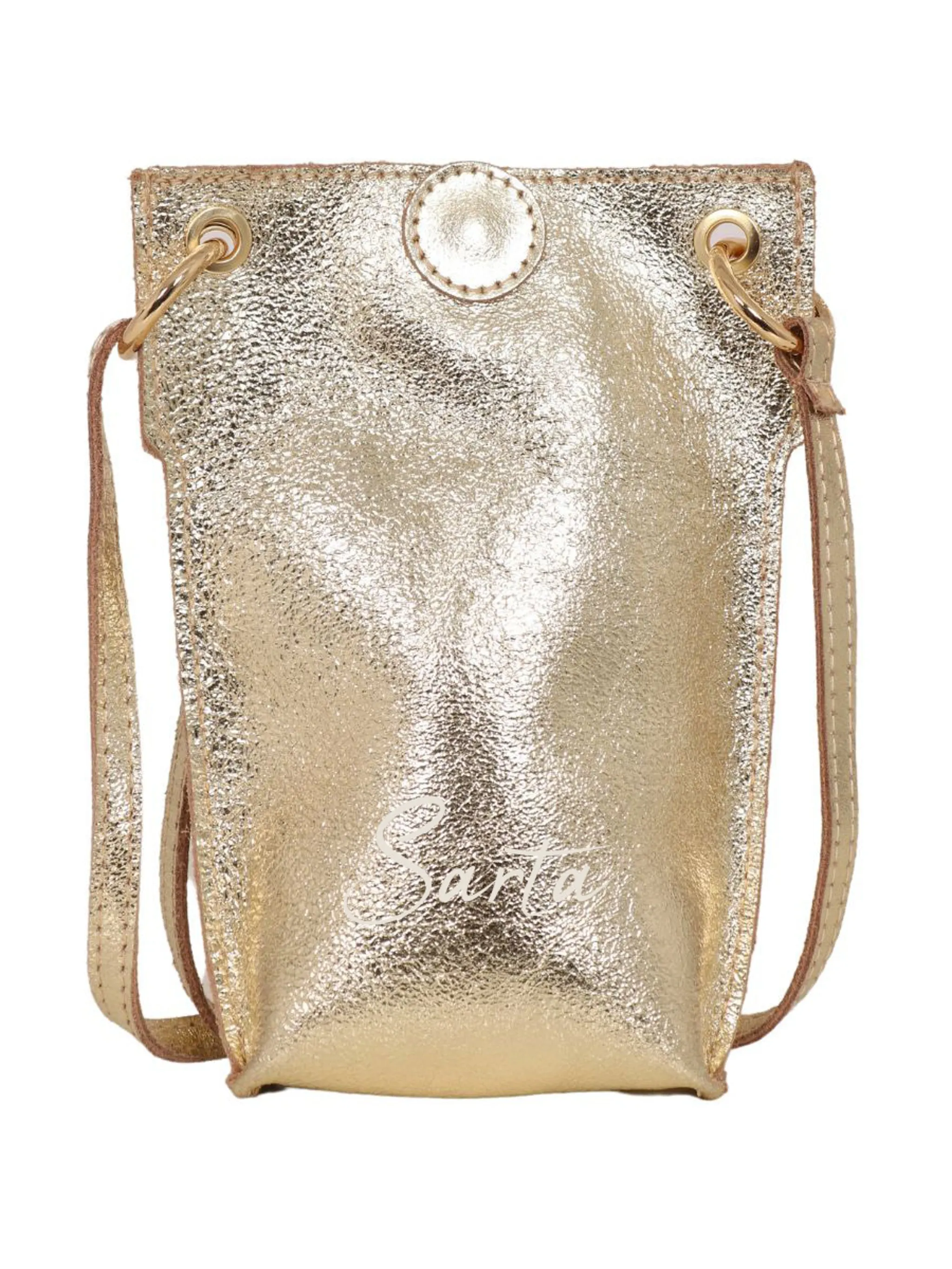 Nova - Italian Leather Phone Pouch - Gold, Metallic