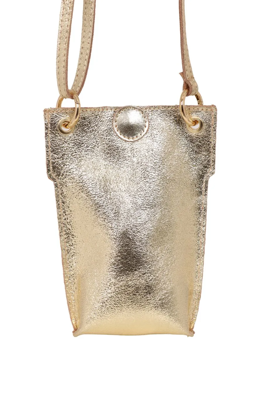 Nova - Italian Leather Phone Pouch - Gold, Metallic