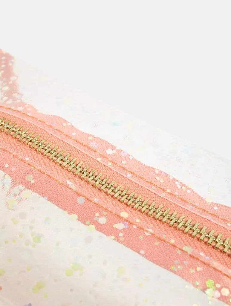 Peach Glitz Makeup Bag