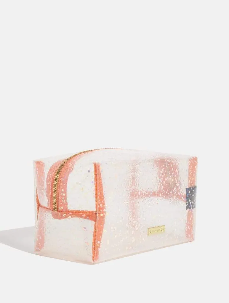 Peach Glitz Makeup Bag