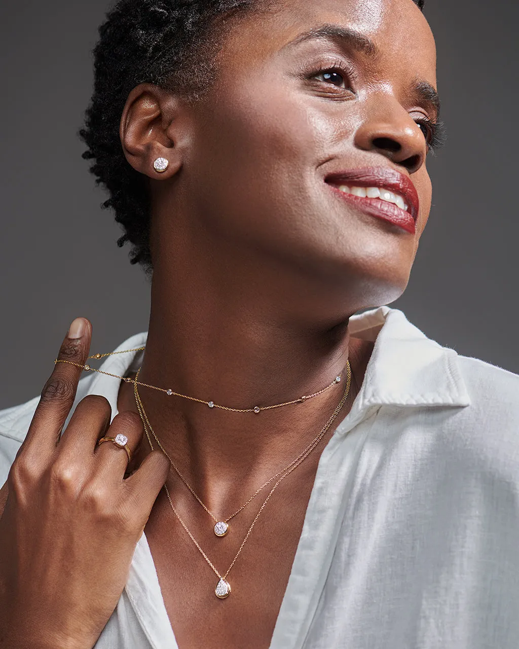 Pear Cluster Diamond Necklace