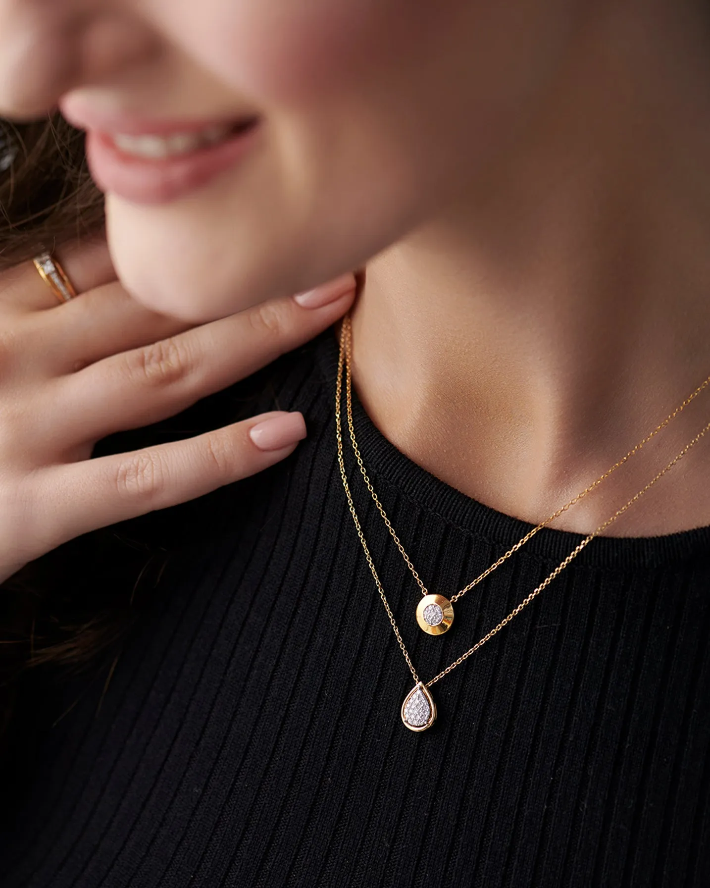 Pear Cluster Diamond Necklace