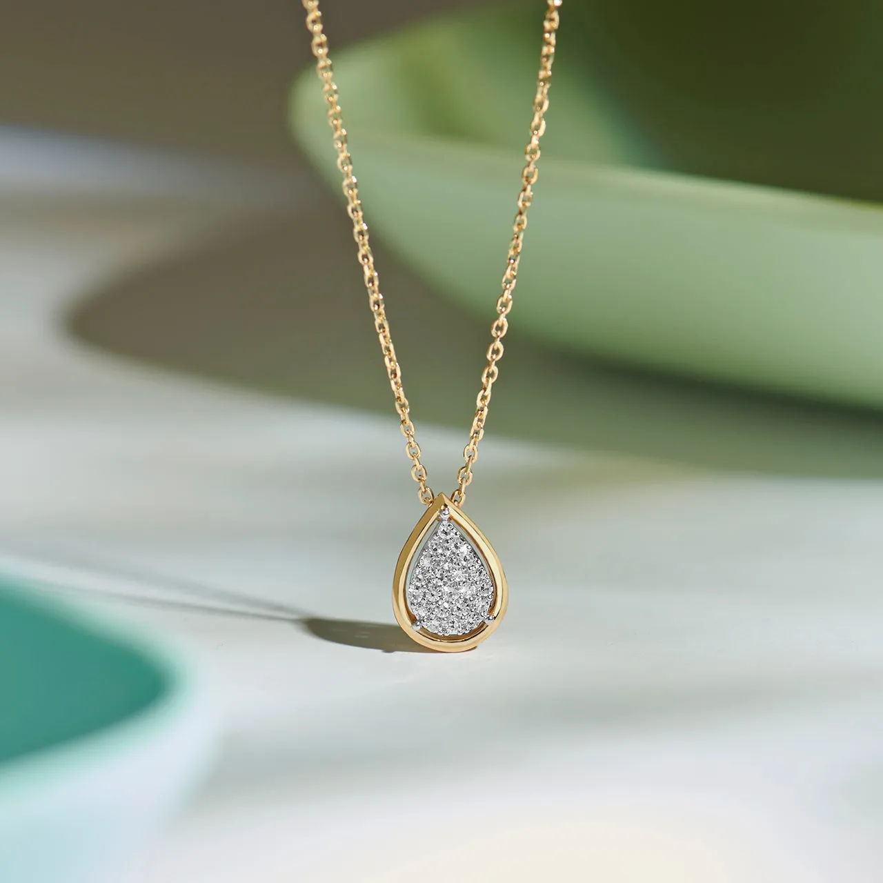 Pear Cluster Diamond Necklace