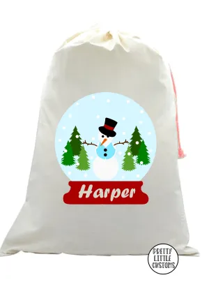 Personalised Christmas Santa Sack -  (your name) - Snow globe