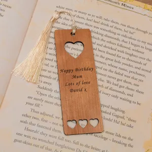 Personalised Message Heart Bookmark